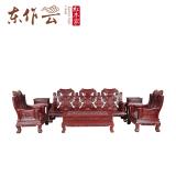 非洲酸枝百子送福沙发六件套